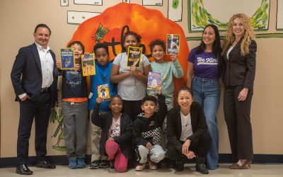 Learn with Socrates and Massage Envy provided 1st to 3rd grades students at 5 CCSD elementary school with 1,500 children books.